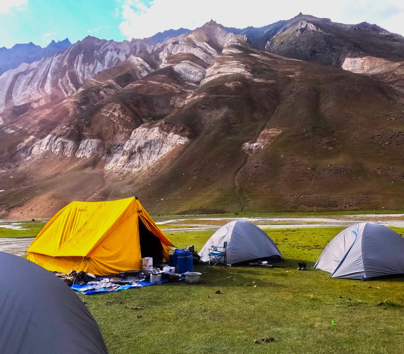 Campsite at warwan valley trek
