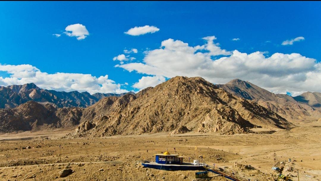Gurudwara Pathar Sahib in the mountains of Ladakh