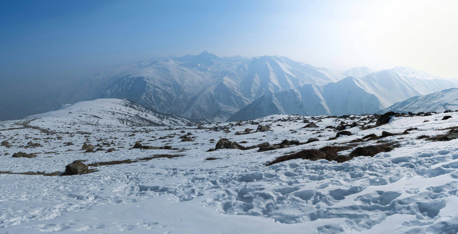 breathtaking view of gulmarg in winter with snow-capped mountains