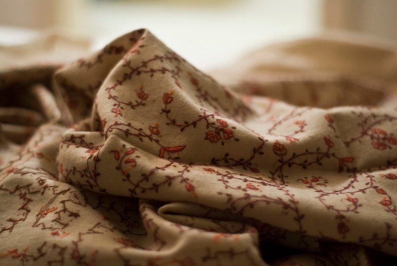 Kashmiri Pashmina shawl with traditional floral embroidery