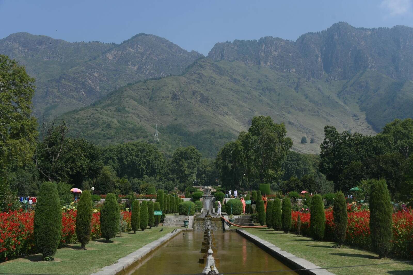 Mughal garden in Kashmir during summer