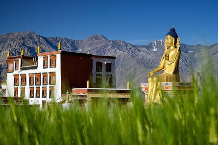 a budha statue in Likir Monastery in Sham Valley